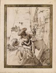 Bohémienne avec une fillette et une chouette (Annibale Carracci) - Muzeo.com