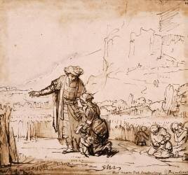 Booz rencontrant Ruth dans son champ (Rembrandt) - Muzeo.com