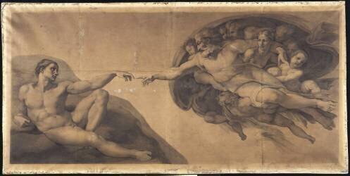 Copie d'après la Création de l'Homme, Michel-Ange, Chapelle Sixtine (Alphonse Colas) - Muzeo.com
