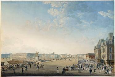 Entrée de Louis XVIII à Paris au moment de son passage sur le Pont-Neuf (Antoine Ignace Melling) - Muzeo.com