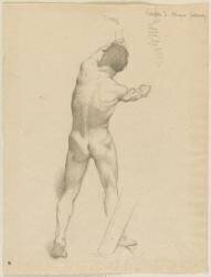 Etude d'homme nu debout, vu de dos (Léon Bonnat) - Muzeo.com