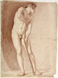 Etude pour l'amour : jeune homme nu, tourné à droite (Edme Bouchardon) - Muzeo.com