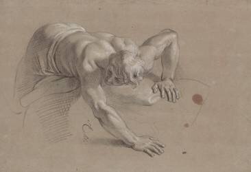 Homme demi-nu, à terre (Charles Le Brun) - Muzeo.com