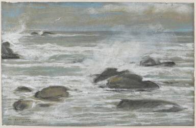 Jour de tempête dans le Finistère (Louis Antoine Manceaux) - Muzeo.com