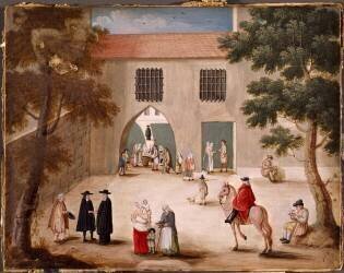 La distribution des aumônes à l'abbaye de Port-Royal-des-Champs : (Louise-Magdeleine Horthemels...) - Muzeo.com
