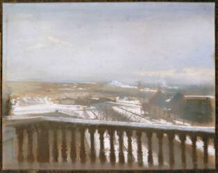 La Porte d'Asnières sous la neige (Emile Levy) - Muzeo.com
