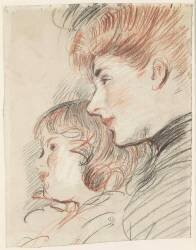 Mme Helleu, profil gauche - Paulette, profil gauche (Paul César Helleu) - Muzeo.com