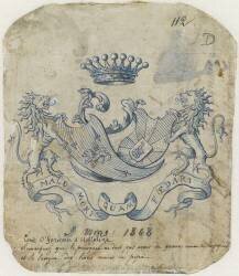 Modèle de blason aux armes de la famille O'Gorman d'Hoffelize (Emile Gallé) - Muzeo.com