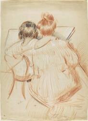 Paulette assise sur une chaise, de dos (Paul César Helleu) - Muzeo.com