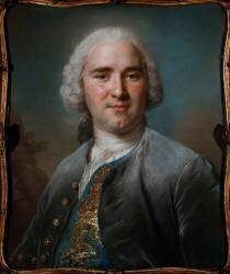 Portrait d'homme au gilet bleu (Quentin de La Tour) - Muzeo.com
