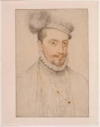 Portrait d'homme en buste de 3/4, de l'époque de Charles IX (anonyme) - Muzeo.com