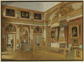 Vue de la Chambre de Louis XIV à Versailles en 1861 (Jean-Baptiste Fortuné de...) - Muzeo.com