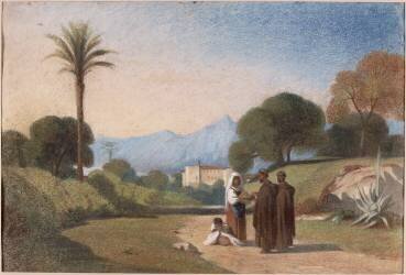 Vue d'un couvent près de Palerme (Charles Damour) - Muzeo.com