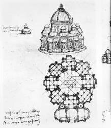 Détail d'une église centralisée (Léonard de Vinci) - Muzeo.com