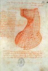 Dessin du moule de coulée en fer forgé pour la tête du cheval Sforza (Léonard de Vinci) - Muzeo.com