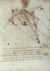 Dessin d'une machine volante (Léonard de Vinci) - Muzeo.com