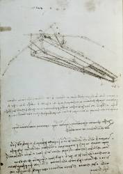 Dessin d'une machine volante (Léonard de Vinci) - Muzeo.com