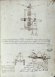 Dessin d'une machine volante (Léonard de Vinci) - Muzeo.com