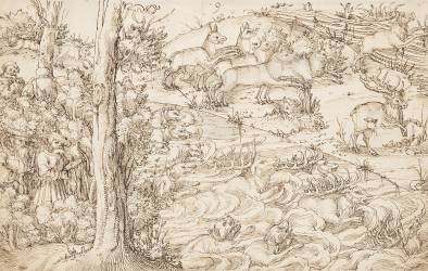 Une chasse au cerf (Lucas Cranach l'Ancien) - Muzeo.com