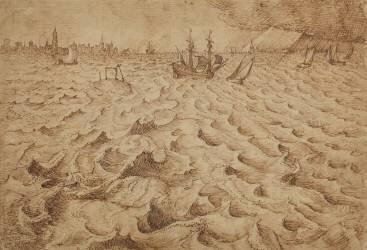 Une tempête sur l'Escaut avec une vue d'Anvers (Pieter Brueghel l'Ancien) - Muzeo.com
