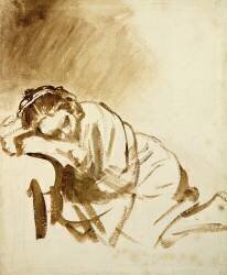 A Young Woman Sleeping (Rembrandt) - Muzeo.com