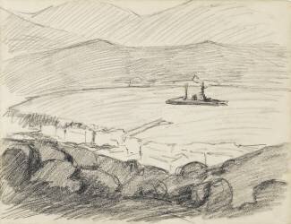 Ajaccio, la rade avec un cuirassé (Jean-Baptiste Bassoul) - Muzeo.com