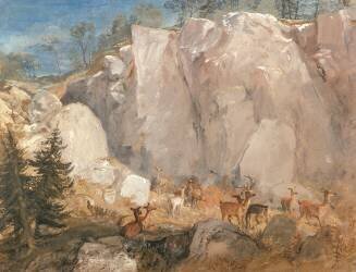 Caley Crags with Deer (Joseph Mallord William Turner) - Muzeo.com