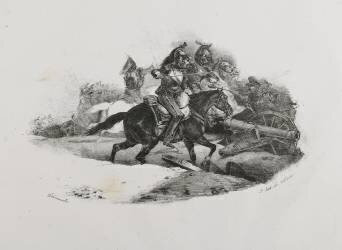 Cuirassiers charging an artillery battery (Théodore Géricault) - Muzeo.com