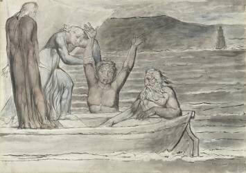 Dante and Virgil in the Skiff of Phlegyas are hailed by Filippo Argenti (William Blake) - Muzeo.com