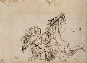 Etude pour Héliodore chassé du Temple (Eugène Delacroix) - Muzeo.com