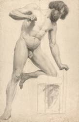 Homme nu, un genou sur un piédestal (Alphonse-Alexandre Leroy) - Muzeo.com