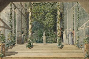 Inside the greenhouse at Malmaison (Auguste Garneray) - Muzeo.com