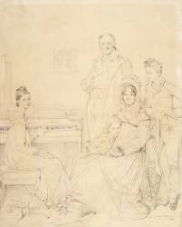 La famille Stamaty (Jean-Auguste-Dominique Ingres) - Muzeo.com