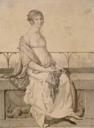 Portrait de mademoiselle Barbara Bansi assise dans un paysage italien (Jean-Auguste-Dominique Ingres) - Muzeo.com