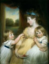 Portrait de Mrs Jean et de ses deux fils Thomas et John (John Russell) - Muzeo.com