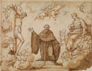 Saint Augustine hesitating between the blood of Christ and the milk of the Virgin Mary (Alonso Cano) - Muzeo.com