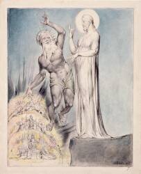 Satan Tempts Christ with the Kingdoms of Earth from Milton's (William Blake) - Muzeo.com
