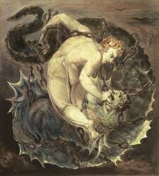 The Angel Michael Binding Satan (William Blake) - Muzeo.com