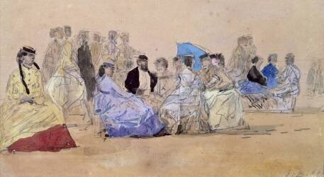 The Beach at Trouville (Eugène Boudin) - Muzeo.com