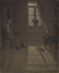 The Cat at the Window (Jean-François Millet) - Muzeo.com