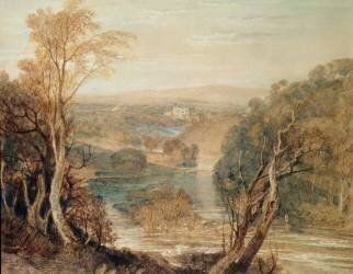 The River Wharfe with a distant view of Barden Tower (Joseph Mallord William Turner) - Muzeo.com