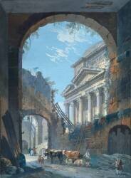 Troupeau dans les ruines (Pierre-Antoine Demachy) - Muzeo.com