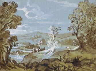 Vallon boisé avec une maison (Jean-Baptiste Oudry) - Muzeo.com