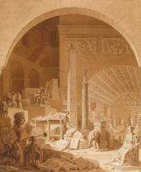 Vivant-Denon travaillant dans la salle de Diane au Louvre (Benjamin Zix) - Muzeo.com