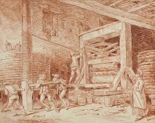 Wine Press (Hubert Robert) - Muzeo.com