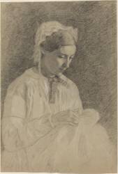 Woman Embroidering (Edgar Degas) - Muzeo.com