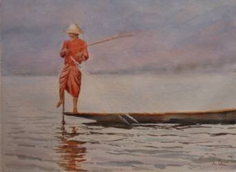 Sunrise, laying the nets out (Wilson Clive) - Muzeo.com