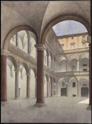 Album des vues de Rome : palais de la Chancellerie, la cour, vue générale (Louis Boitte) - Muzeo.com