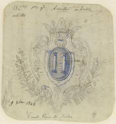 Blason aux armes de la famille de Forton (Emile Gallé) - Muzeo.com