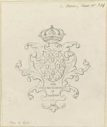 Blason aux armes de Mme de Mont de Brosses (Emile Gallé) - Muzeo.com
